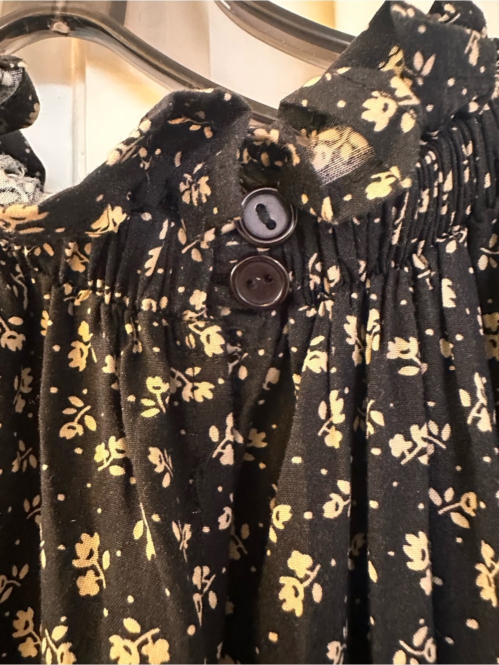Black ditzy print Ruffle Dress size S Gibson look brand - Picture 6 of 6